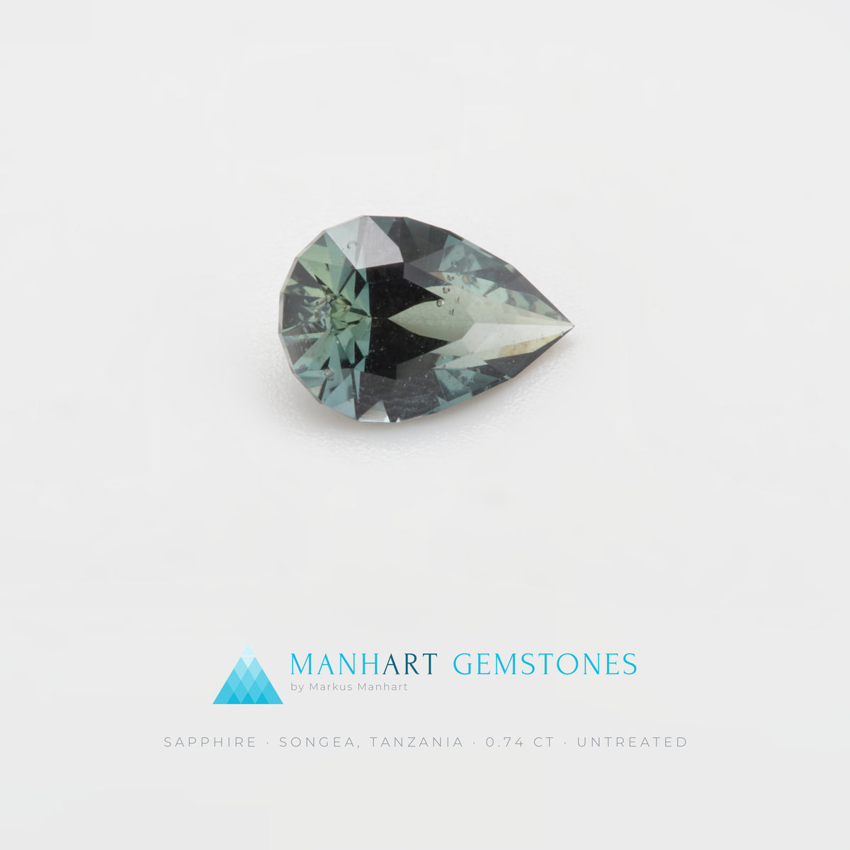 Saphir 0,74 ct im Tropfenschliff aus Songea, unbehandelt