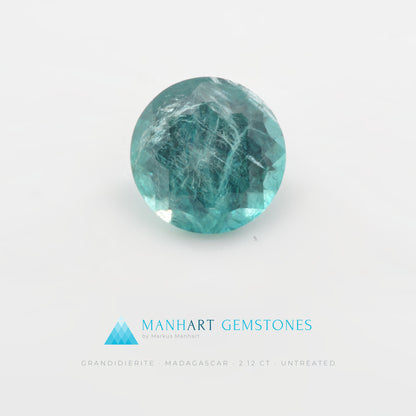 Grandidierit 2,12 ct im Rundschliff aus Madagaskar, unbehandelt