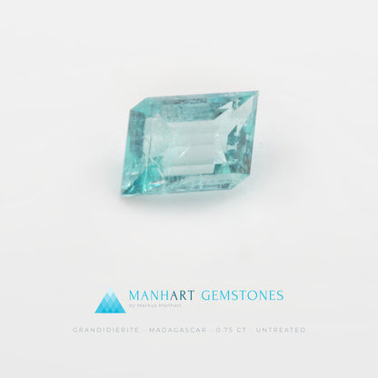 Grandidierit 0,75 ct im Fantasieschliff aus Madagaskar, unbehandelt