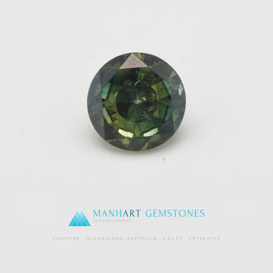 Saphir 2,82 ct im Rundschliff aus Queensland, unbehandelt