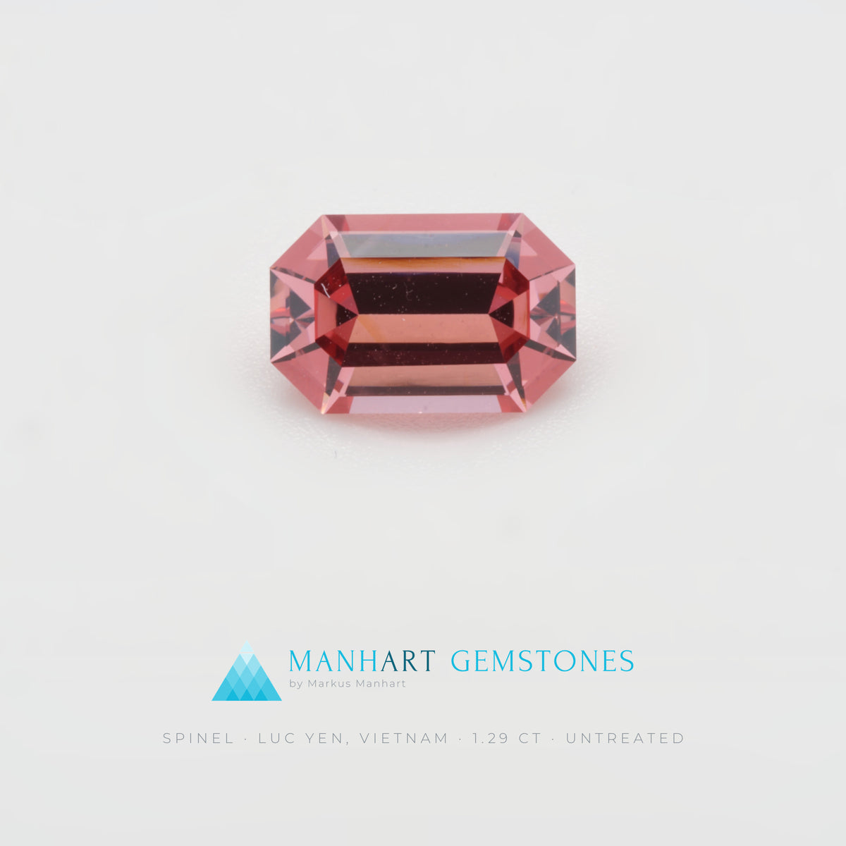 Spinell 1,29 ct im Fancy Smaragdschliff aus Luc Yen, unbehandelt